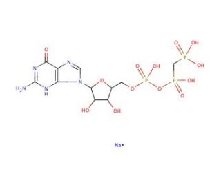 Chemical structure of Beta,y-Methyleneguanosine 5'-triphosphate sodium salt | 10470-57-2