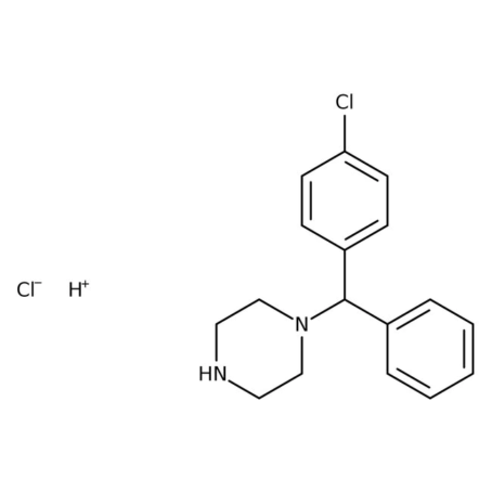 Chemical structure of 1-(4-Chlorobenzylhydryl)piperazine | 303-26-4