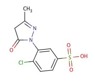 Chemical structure of 1-(2-Chloro-5-Sulfophenyl)-3-Methyl-5-Pyrazolone | 88-76-6