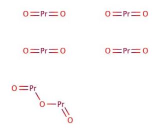 Chemical structure of Praseodymium(III,IV)Oxide | 12037-29-5