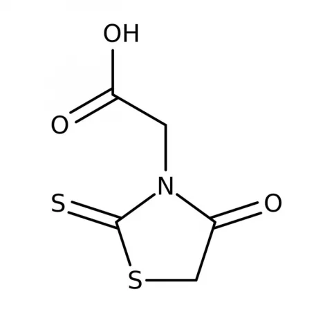 Chemical structure of 8-Rhodanine-3-acetic acid | 5718-83-2