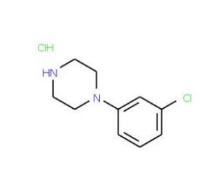 Chemical structure of 1-(3-Chlorophenyl)piperazine monohydrochloride | 13078-15-4