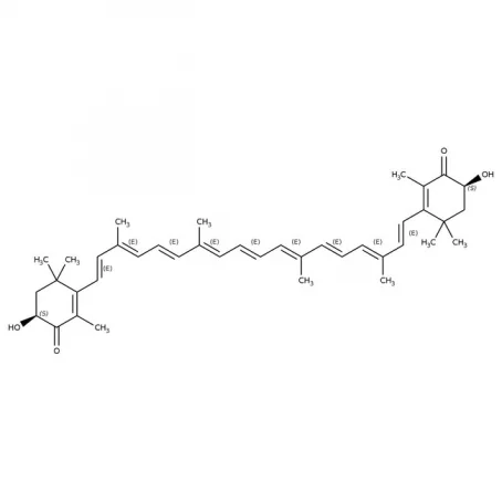 Chemical structure of Astaxanthin (crystalline) | 472-61-7