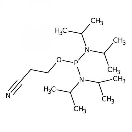 Chemical structure of 2-Cyanoethyl N,N,N',N'-tetraisopropyl phosphoramidite | 102691-36-1