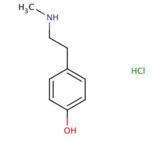 Chemical structure of N-Methyl Tyramine HCI | 13062-76-5