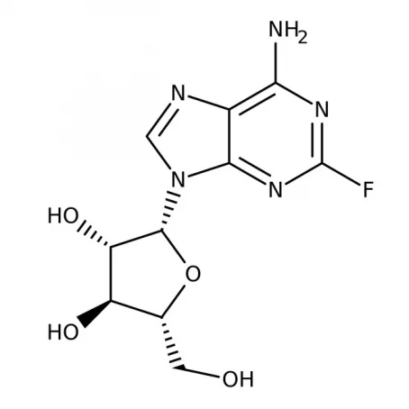 Chemical structure of 2-Fluoroadenine-9-β-D-arabinofuranoside | 21679-14-1