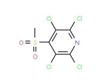 Chemical structure of 2,3,5,6-tetrochloro-4-(methlysulfonyl) Pyridine | 13108-52-6