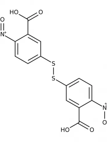 Chemical structure of 5,5’-Dithiobis(2-Nitrobenzoic acid) | 69-78-3