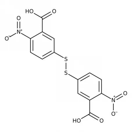 Chemical structure of 5,5’-Dithiobis(2-Nitrobenzoic acid) | 69-78-3