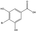 Chemical structure of 4-Bromo-3,5-dihydroxybenzoic acid | 16534-12-6