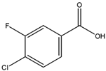 chemical structure of 4-Chloro-3-fluorobenzoic Acid | 403-17-3