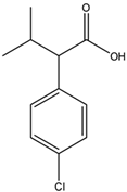chemical structure of 2-(4-Chlorophenyl)-3-methylbutyric acid | 2012-74-0