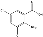 Chemical structure of 3,5-Dichloroanthranilic Acid | 2789-92-6