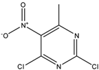 Chemical structure of 2,4-Dichloro-6-methyl-5-nitropyrimidine | 13162-26-0