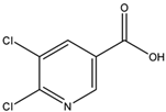Chemical structure of 5,6-Dichloronicotinic acid | 41667-95-2
