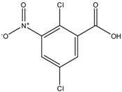 Chemical structure of 2,5-Dichloro-3-nitrobenzoic acid | 88-86-8