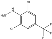 Chemical structure of [2,6-Dichloro-4-(trifluoromethyl)phenyl]hydrazine | 86398-94-9