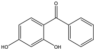 Chemical structure of 2,4-Dihydroxybenzophenone | 131-56-6