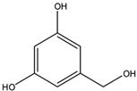 Chemical structure of 3,5-Dihydroxy benzyl alcohol | 29654-55-5