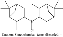 Chemical structure of (-)-Diisopinocampheylchloroborane | 85116-37-6