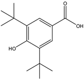 Chemical structure of 3,5-Di-tert-butyl-4-hydroxybenzoic Acid | 1421-49-4