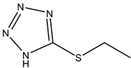 Chemical structure of 5- (Ethylthio)-1H-tetrazole | 89797-68-2