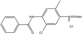 Chemical structure of Fast red violet LB salt | 32348-81-5