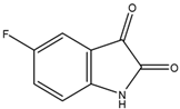Chemical structure of 5-Fluoroisatin | 443-69-6