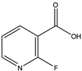 Chemical structure of 2-Fluoronicotinic acid | 393-55-5