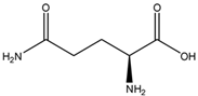 Chemical structure of L-Glutamine | 56-85-9