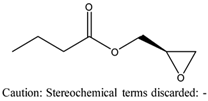 Chemical structure of ( R)-(-) Glycidyl butyrate | 60456-26-0