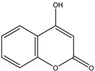 Chemical structure of 4-Hydroxycoumarin | 1076-38-6