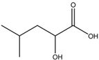 Chemical structure of 2-Hydroxyisocaproic Acid | 498-36-2