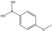 Chemical structure of 4-Methoxyphenylboronic acid | 5720-07-0