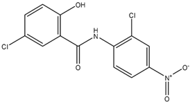 Chemical structure of Niclosamide | 50-65-7