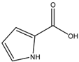 Chemical structure of Pyrrole-2-carboxylic acid | 634-97-9