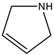 Chemical structure of 3-Pyrroline | 109-96-6