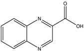Chemical structure of 2-Quinoxalinecarboxylic acid | 879-65-2
