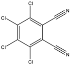 Chemical structure of Tetrachlorophthalonitrile | 1953-99-7