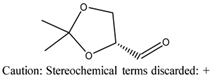 Chemical structure of R ) - ( + ) - 2,2-Dimethyl-1,3-dioxolane-4-carboxaldehyde | 15186-48-8