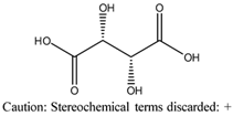 Chemical structure of L-(+)-Tartaric acid FCC, 99.7% | 87-69-4