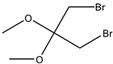 Chemical structure of 1,3-dibromo-2,2-dimethoxypropane | 22094-18-4