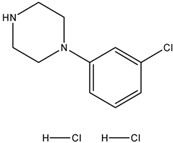 Chemical structure of 1-(3-chlorophenyl)piperazine dihydrochloride | 51639-49-7