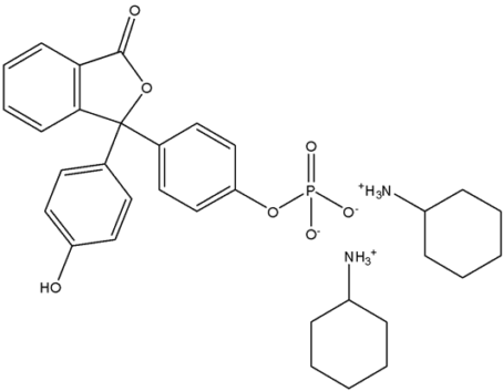 Chemical structure ofPhenolphthalein monophosphate, bis(cyclohexylammonium) salt | 14815-59-9