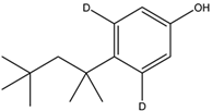 Chemical structure of 4-tert-Octylphenol-3,5-d2 solution | 1173021-20-9