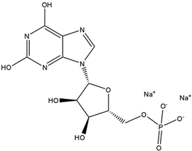 Chemical structure of Xanthosine 5'-monophosphate disodium salt | 25899-70-1