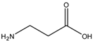 Chemical structure of beta Alanine | 107-95-9