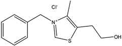 Chemical structure of 3-Benzyl-5-(2-hydroxyethyl)-4-methylthiazolium chloride | 4568-71-2