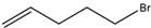 Chemical structure of 5-Bromo-1-pentene | 1119-51-3