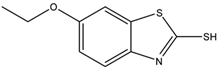 Chemical structure of 6-Ethoxy-2-mercaptobenzothiazole | 120-53-6